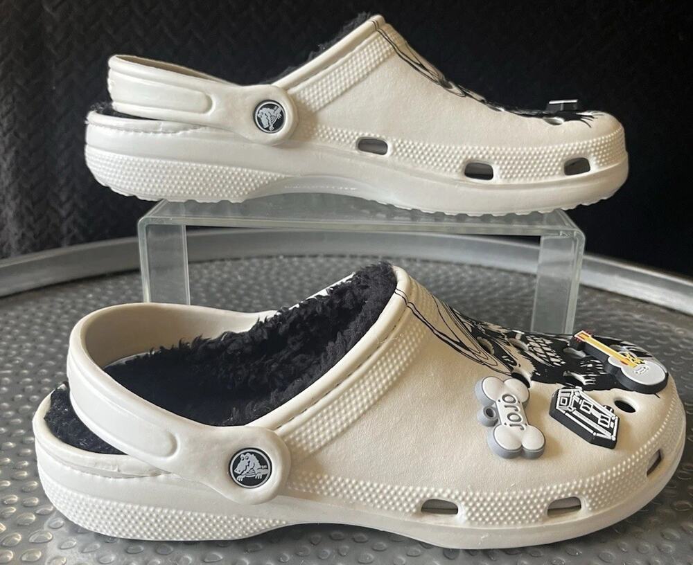 Men's Crocs Luke Combs Skull Hat Jibbitz White Black Shoe Size 10 (Women's 12)